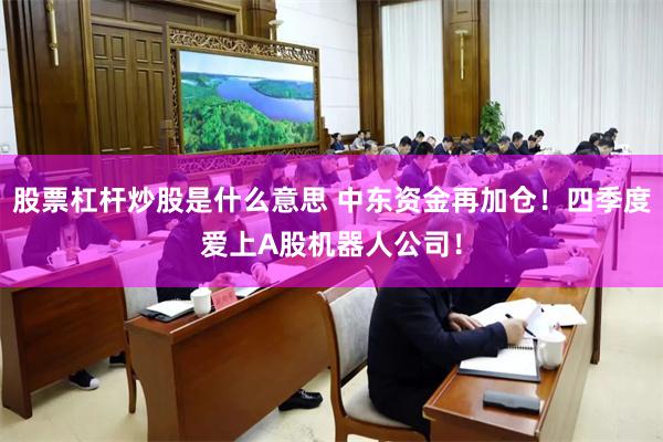股票杠杆炒股是什么意思 中东资金再加仓！四季度爱上A股机器人公司！