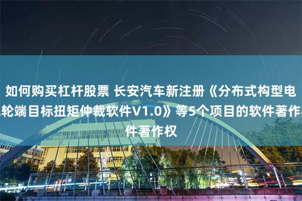 如何购买杠杆股票 长安汽车新注册《分布式构型电机轮端目标扭矩仲裁软件V1.0》等5个项目的软件著作权