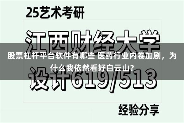 股票杠杆平台软件有哪些 医药行业内卷加剧，为什么我依然看好白云山？