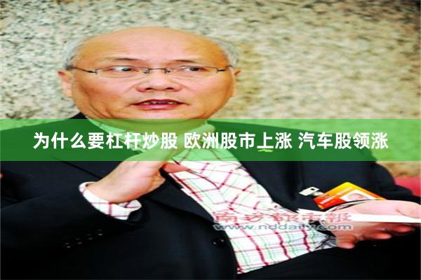 为什么要杠杆炒股 欧洲股市上涨 汽车股领涨