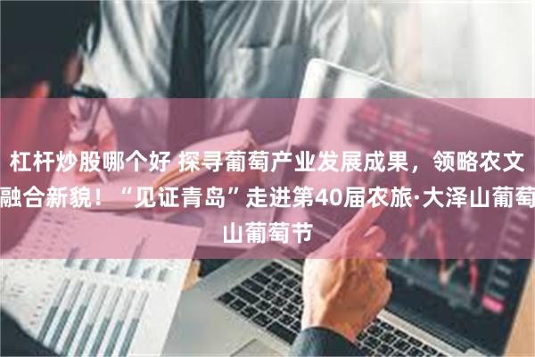 杠杆炒股哪个好 探寻葡萄产业发展成果，领略农文旅融合新貌！“见证青岛”走进第40届农旅·大泽山葡萄节