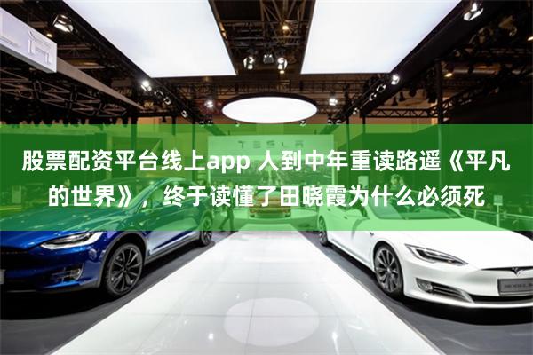 股票配资平台线上app 人到中年重读路遥《平凡的世界》，终于读懂了田晓霞为什么必须死