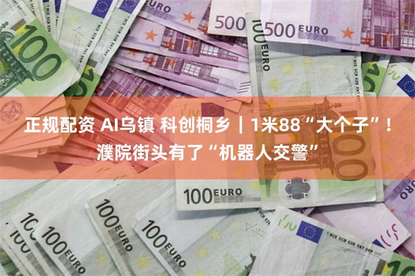 正规配资 AI乌镇 科创桐乡｜1米88“大个子”！濮院街头有了“机器人交警”